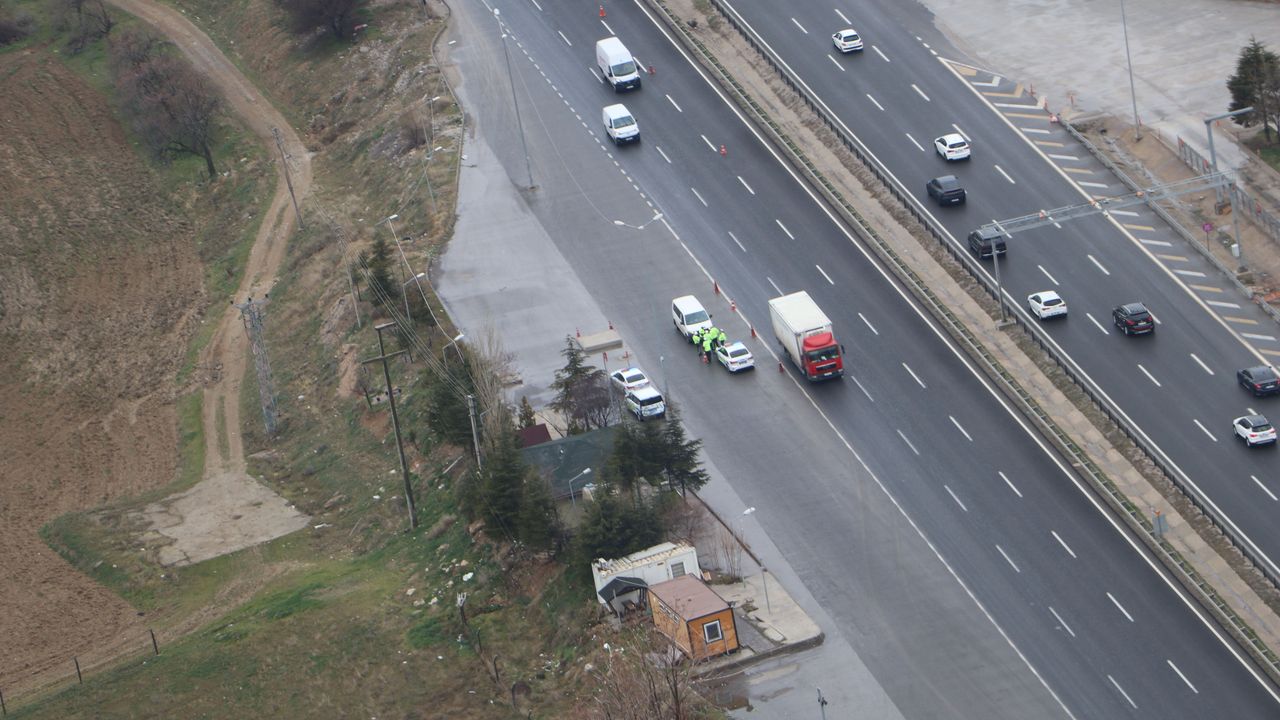 Başkentte polisten helikopter destekli trafik denetimi