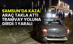 Samsun’da Kaza: Araç Takla Attı, Tramvay Yoluna Girdi