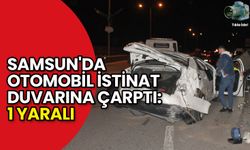 Samsun'da Otomobil İstinat Duvarına Çarptı: 1 Yaralı