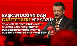 Başkan Doğan'dan 10 Ocak'ta Gazetecilere 'Yer' Sözü