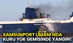 Samsunport Limanı'nda Kuru Yük Gemisinde Yangın!