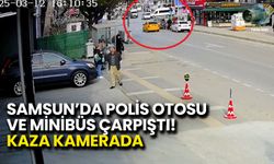 Samsun’da Polis Otosu ve Minibüs Çarpıştı! Kaza Kamerada