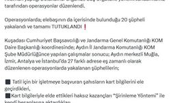 Bakan Yerlikaya: Aydın merkezli suç örgütüne yönelik operasyonda 20 kişi tutuklandı