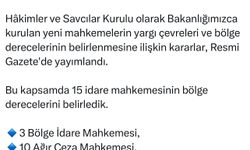 Bakan Tunç: 15 idare mahkemesinin bölge derecelerini belirledik