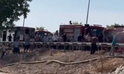 Şanlıurfa'da şehir içi yolcu otobüsü alev alev yandı
