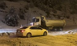 Düzce'de 37 köy yolu, kardan kapandı