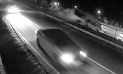 Şantiyeye uçan kamyonetin sürücüsünün öldüğü kaza kamerada