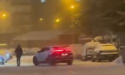 ATV'ye bağladığı leğenle kaydı; o anlar kamerada