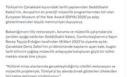 Bakan Ersoy: Seddülbahir Kalesi, EMYA 2026'ya aday gösterildi