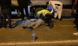 Hafif ticari araç, otomobilinin yanında bekleyen sürücü ile TIR'a çarptı: 1 ölü, 1 yaralı