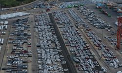 İstanbul - Haydarpaşa Limanı'ndaki sıfır ithal otomobil yoğunluğu havadan görüntülendi