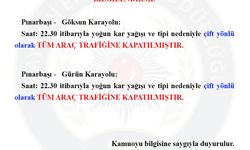 Kayseri-Kahramanmaraş kara yolu araç trafiğine kapatıldı