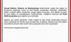 Şırnak kent merkezi ile 2 ilçesinde eğitime kar engeli