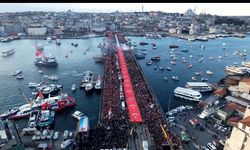 Galata Köprüsü’nde Filistin Yürüyüşü: 520 Bin Kişi