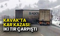 Kavak’ta Kar Kazası: İki TIR Çarpıştı