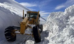 3 bin 300 rakımlı mezra yolunda karla mücadele sürüyor