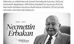 Cumhurbaşkanı Erdoğan, Erbakan'ı andı
