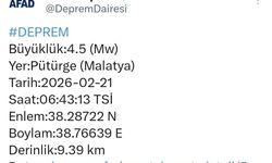 Malatya'da 4.5 büyüklüğünde deprem