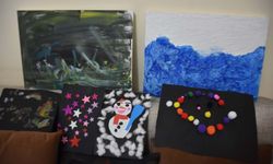 SMA'lı Esra kampanyası için resim yapıyor