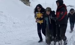 Yolu kapalı köyde rahatsızlanan kadın, 3 saatlik çalışmaya hastaneye ulaştırıldı