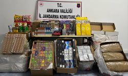 Ankara'da TIR'da kaçak tütün mamulleri ve gıda maddesi ele geçirildi