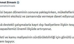 Bakan Şimşek: Mükelleflerimizi beyannamelerini eksiksiz ve zamanında vermeye davet ediyoruz