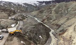 Bingöl'de sağanak sonrası köy yolu çöktü (2)