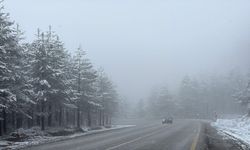 Domaniç-İnegöl yolunda kar ve sis