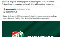 Bursaspor - Ankara Demirspor maçı Eskişehir'de oynanacak