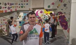 Çocuk sporcular 23 Nisan'da tırmanış antremanında buluştu