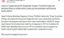Eşme Belediye Başkanı Tozan görevden uzaklaştırıldı