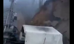 Giresun'da heyelan; sondaj makinesi toprak altında kaldı