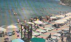 Denizde boğulma tehlikesi geçiren Çinli turist kurtarıldı; o anlar kamerada