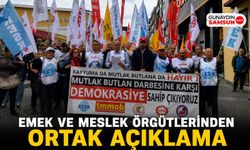 Emek ve Meslek Örgütlerinden Ortak Açıklama