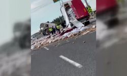 Ankara'da zincirleme kaza; TIR'lardaki patatesler yola saçıldı