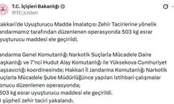 Hakkari'de 503 kilo esrar ele geçirildi