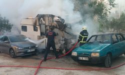 Karavandaki yangın, otomobile de sıçradı