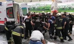 Konya'da yatak fabrikasında yangın; 1 itfaiye eri yaralandı