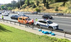 TEM Otoyolu'nda araç takla attı; trafikte yoğunluk oluştu