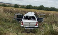 Yoldan çıkan otomobil, takla attı: 4 yaralı