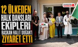 12 Ülkeden Halk Dansları Ekipleri Başkan Halit Doğan'ı Ziyaret Etti