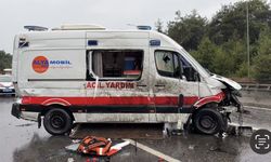 Çekmeköy'de ambulans bariyerlere çarparak devrildi: şoför yaralandı