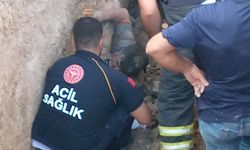 Göçük altında kalan işçiyi itfaiye ekipleri çıkardı