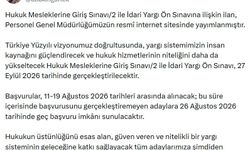 Hukuk Mesleklerine Giriş ve İdari Yargı Ön Sınavı 27 Eylül'de yapılacak