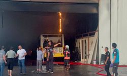 Malatya'da otobüs bakım onarım atölyesinde yangın