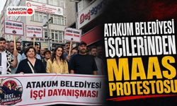 Atakum Belediyesi İşçilerinden Maaş Protestosu