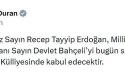 Cumhurbaşkanı Erdoğan, Bahçeli'yi kabul edecek