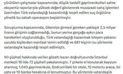 Sahte ekspertiz raporuyla gayrimenkul satışı yapan suç örgütüne operasyon; 72 gözaltı
