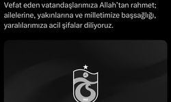 Trabzonspor'dan Girne'de alabora olan gemide hayatını kaybedenler için başsağlığı mesajı