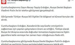 Cumhurbaşkanı Erdoğan, Rusya Devlet Başkanı Putin ile telefonda görüştü
